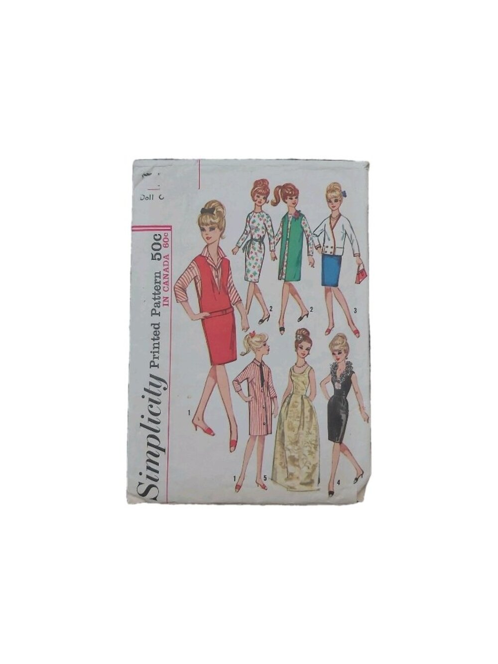 Vintage 1964 Simplicity 5673 Barbie Doll Clothes Sewing Pattern 11.5" UNCUT